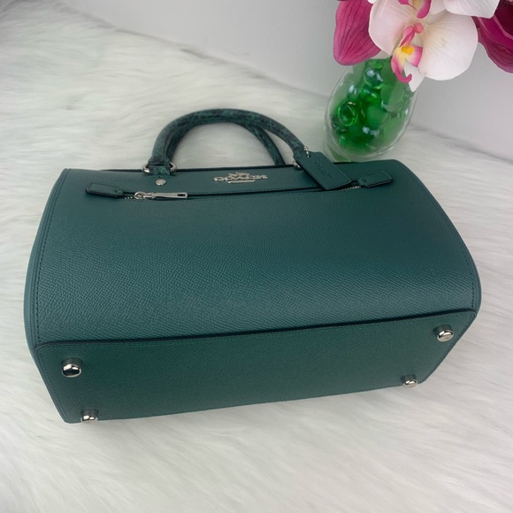 Coach Leather Snake trim Rowan Satchel - Picture 5 of 6